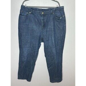 Lauren Ralph Lauren Jeans Womens 20W Blue High Rise Denim Straight Leg Classic